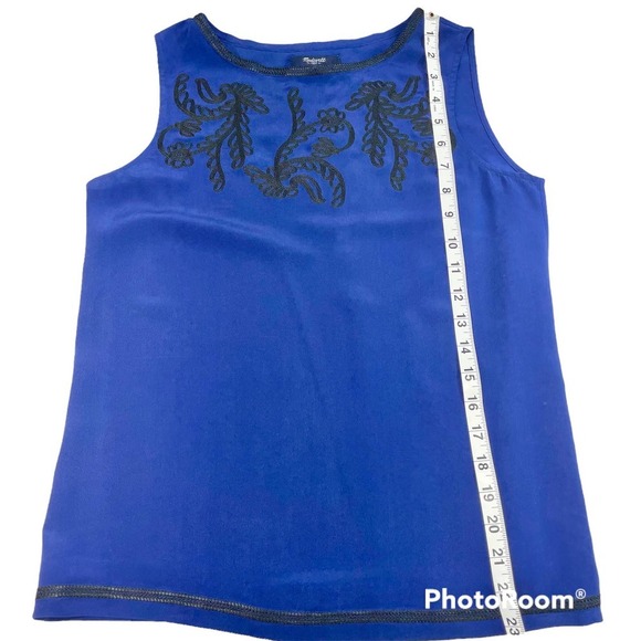 MADEWELL Silk Navy Blue and Black Tank Top - Picture 8 of 9